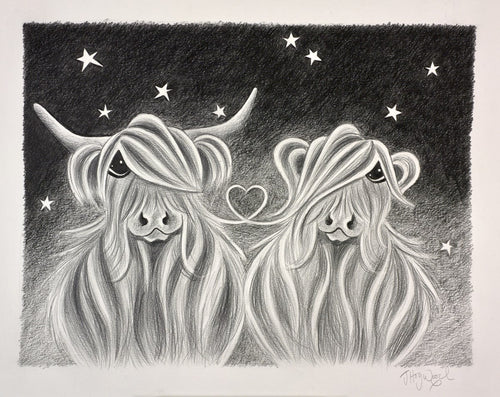 Love Udder the Night Sky Sketch by Jennifer Hogwood