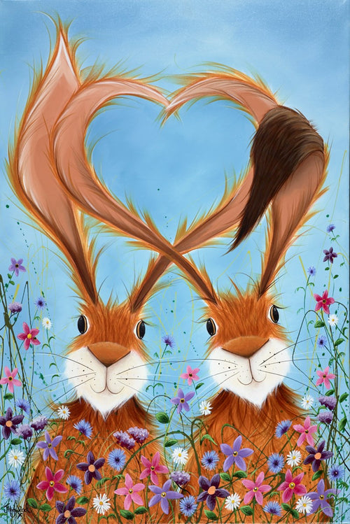 Hares In Love Original by Jennifer Hogwood