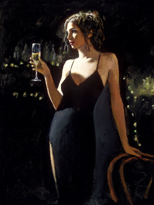Tiffany with Champagne by Fabian Perez
